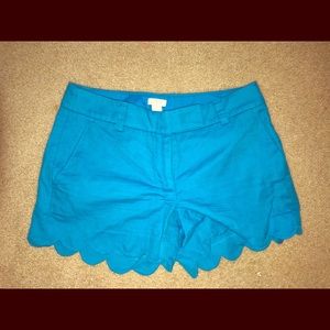 Jcrew blue scalloped shorts